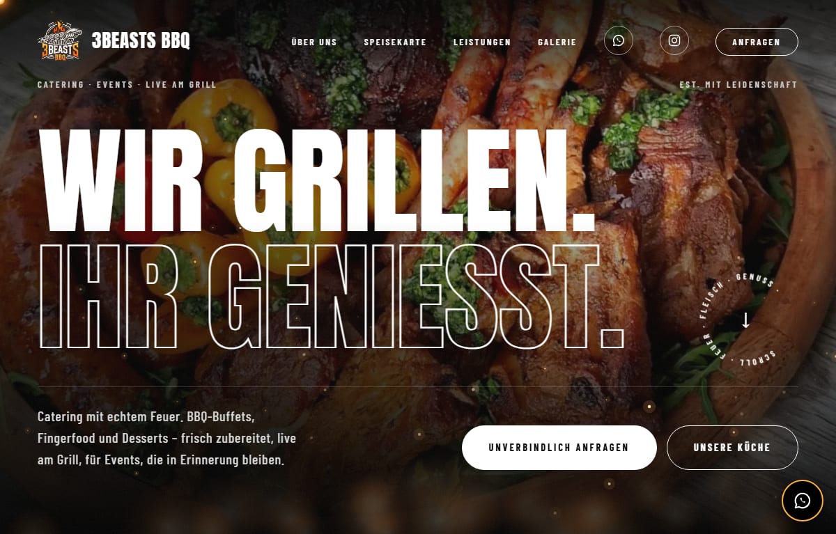 Website von 3 Beasts BBQ